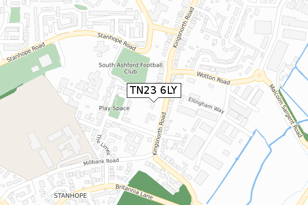 TN23 6LY map - large scale - OS Open Zoomstack (Ordnance Survey)