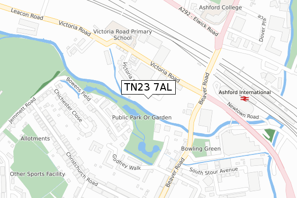 TN23 7AL map - large scale - OS Open Zoomstack (Ordnance Survey)