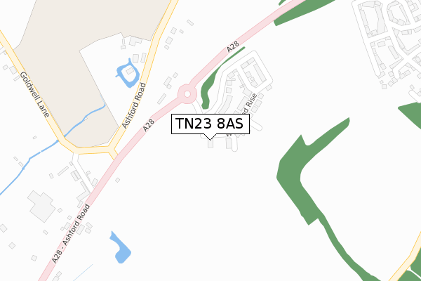 TN23 8AS map - large scale - OS Open Zoomstack (Ordnance Survey)