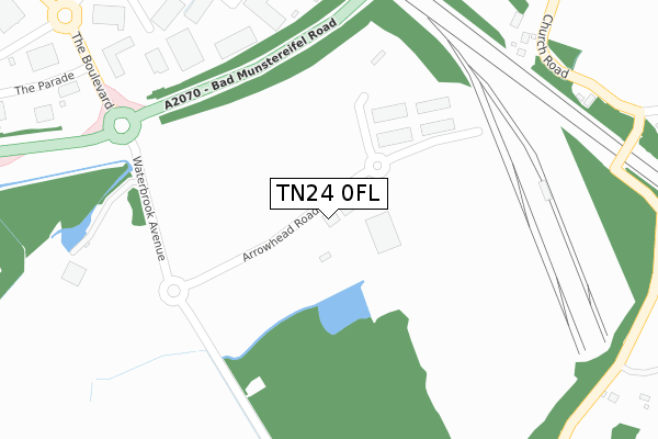 TN24 0FL map - large scale - OS Open Zoomstack (Ordnance Survey)