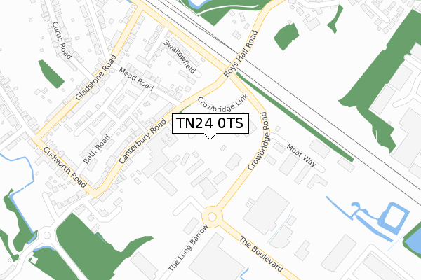 TN24 0TS map - large scale - OS Open Zoomstack (Ordnance Survey)