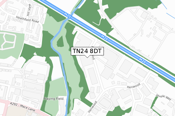 TN24 8DT map - large scale - OS Open Zoomstack (Ordnance Survey)