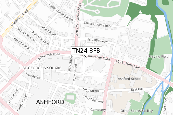 TN24 8FB map - large scale - OS Open Zoomstack (Ordnance Survey)