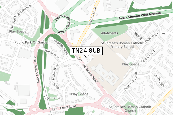 TN24 8UB map - large scale - OS Open Zoomstack (Ordnance Survey)