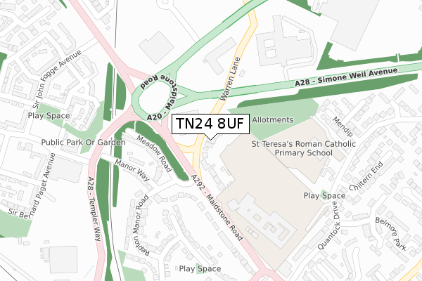 TN24 8UF map - large scale - OS Open Zoomstack (Ordnance Survey)