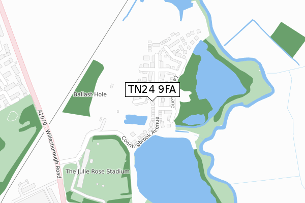 TN24 9FA map - large scale - OS Open Zoomstack (Ordnance Survey)