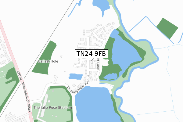 TN24 9FB map - large scale - OS Open Zoomstack (Ordnance Survey)