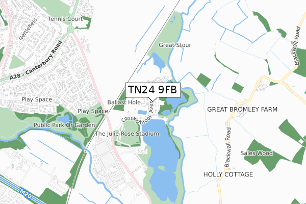 TN24 9FB map - small scale - OS Open Zoomstack (Ordnance Survey)