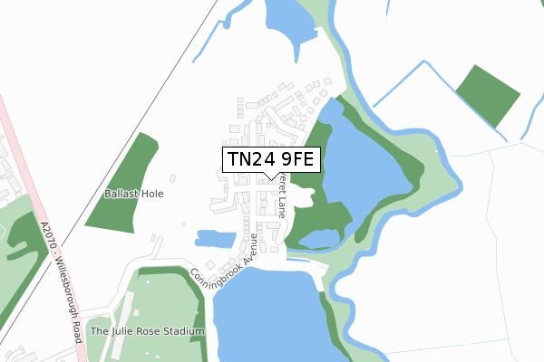 TN24 9FE map - large scale - OS Open Zoomstack (Ordnance Survey)