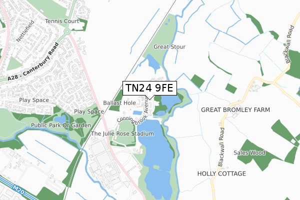 TN24 9FE map - small scale - OS Open Zoomstack (Ordnance Survey)