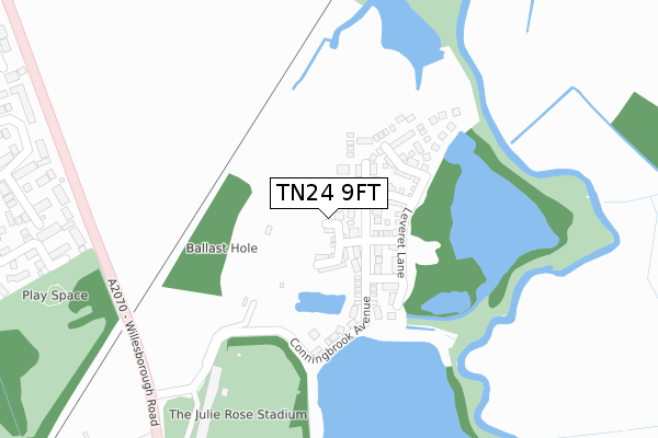 TN24 9FT map - large scale - OS Open Zoomstack (Ordnance Survey)