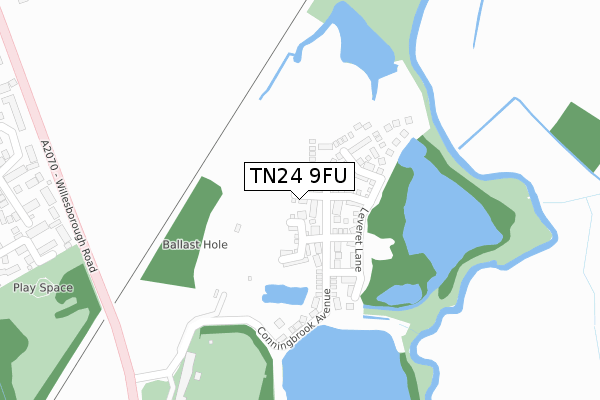 TN24 9FU map - large scale - OS Open Zoomstack (Ordnance Survey)