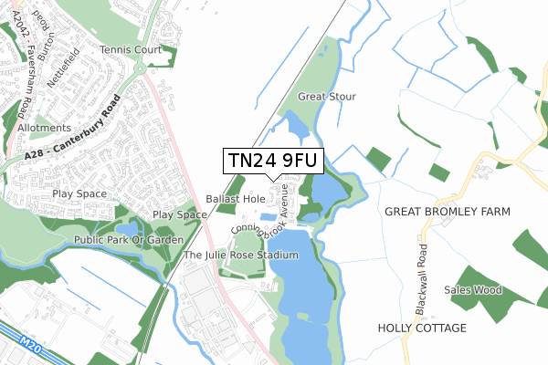 TN24 9FU map - small scale - OS Open Zoomstack (Ordnance Survey)