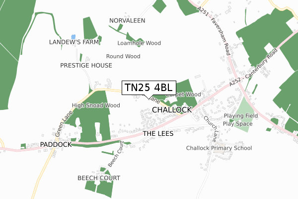 TN25 4BL map - small scale - OS Open Zoomstack (Ordnance Survey)