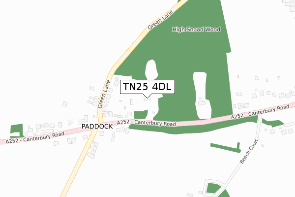 TN25 4DL map - large scale - OS Open Zoomstack (Ordnance Survey)