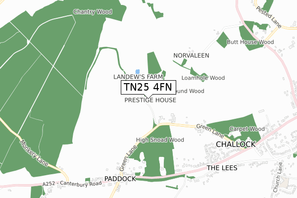 TN25 4FN map - small scale - OS Open Zoomstack (Ordnance Survey)