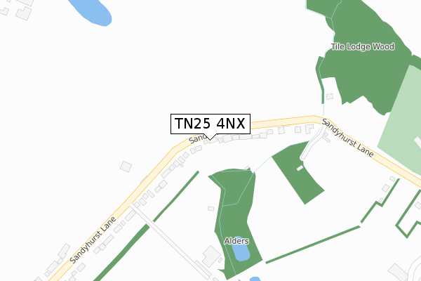 TN25 4NX map - large scale - OS Open Zoomstack (Ordnance Survey)