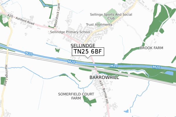 TN25 6BF map - small scale - OS Open Zoomstack (Ordnance Survey)