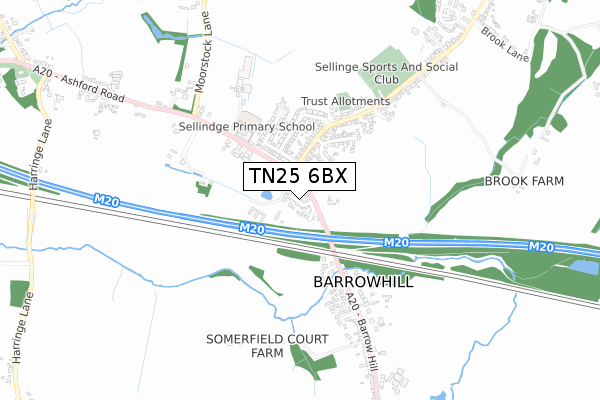 TN25 6BX map - small scale - OS Open Zoomstack (Ordnance Survey)