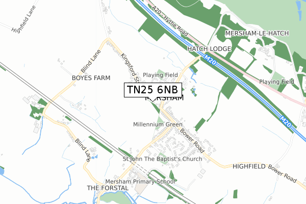 TN25 6NB map - small scale - OS Open Zoomstack (Ordnance Survey)