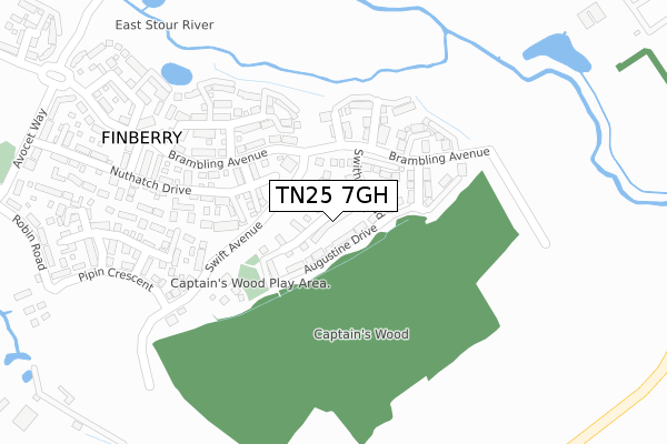 TN25 7GH map - large scale - OS Open Zoomstack (Ordnance Survey)