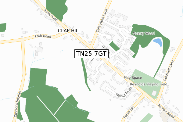 TN25 7GT map - large scale - OS Open Zoomstack (Ordnance Survey)