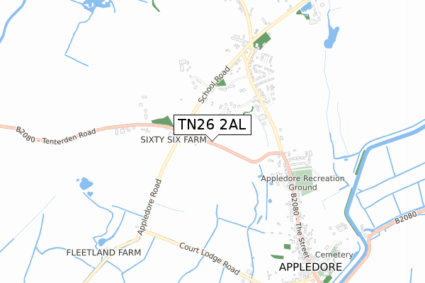 TN26 2AL map - small scale - OS Open Zoomstack (Ordnance Survey)