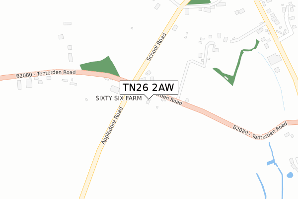 TN26 2AW map - large scale - OS Open Zoomstack (Ordnance Survey)