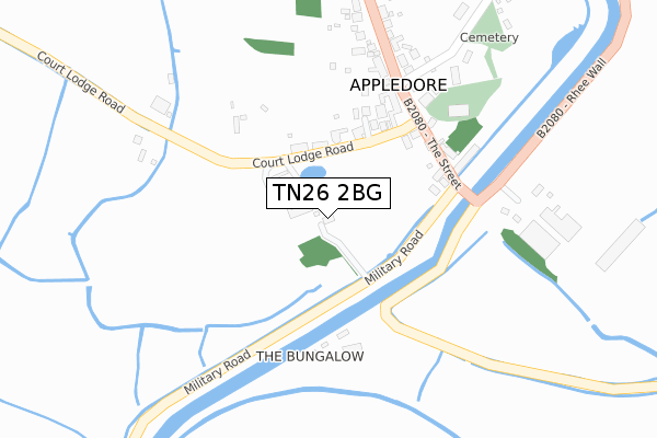 TN26 2BG map - large scale - OS Open Zoomstack (Ordnance Survey)