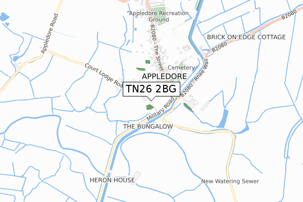 TN26 2BG map - small scale - OS Open Zoomstack (Ordnance Survey)