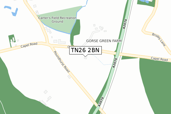 TN26 2BN map - large scale - OS Open Zoomstack (Ordnance Survey)