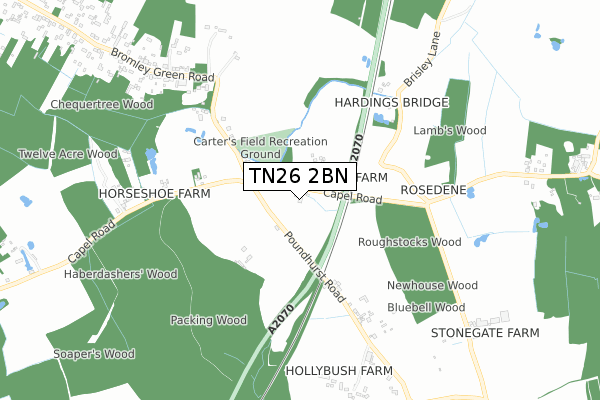 TN26 2BN map - small scale - OS Open Zoomstack (Ordnance Survey)