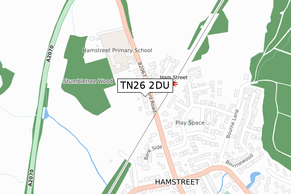 TN26 2DU map - large scale - OS Open Zoomstack (Ordnance Survey)