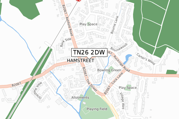 TN26 2DW map - large scale - OS Open Zoomstack (Ordnance Survey)