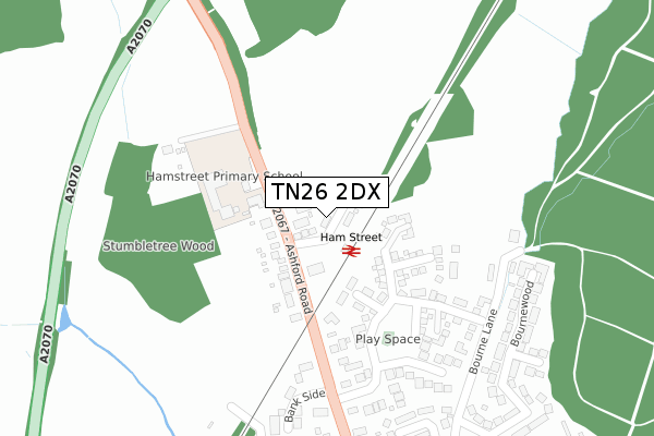 TN26 2DX map - large scale - OS Open Zoomstack (Ordnance Survey)