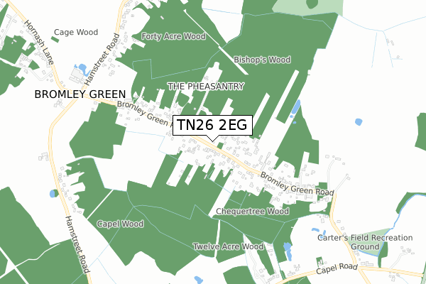 TN26 2EG map - small scale - OS Open Zoomstack (Ordnance Survey)