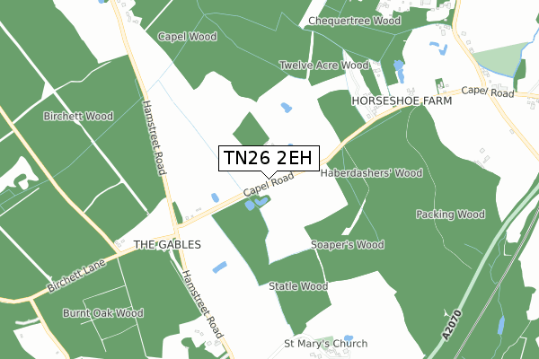 TN26 2EH map - small scale - OS Open Zoomstack (Ordnance Survey)