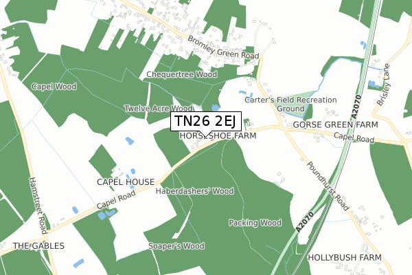 TN26 2EJ map - small scale - OS Open Zoomstack (Ordnance Survey)