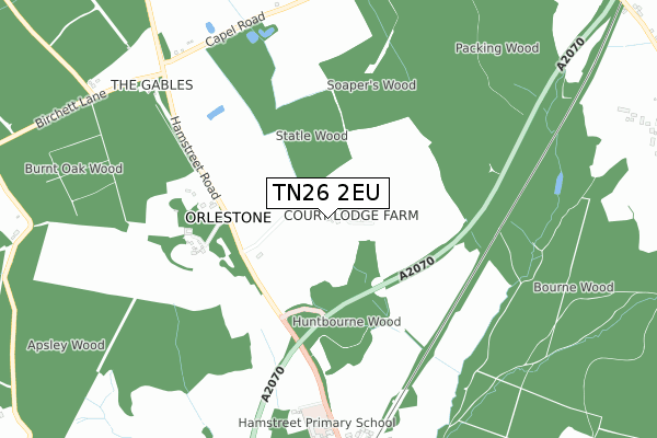 TN26 2EU map - small scale - OS Open Zoomstack (Ordnance Survey)