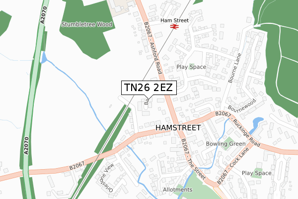 TN26 2EZ map - large scale - OS Open Zoomstack (Ordnance Survey)