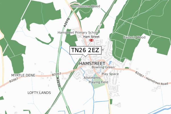 TN26 2EZ map - small scale - OS Open Zoomstack (Ordnance Survey)