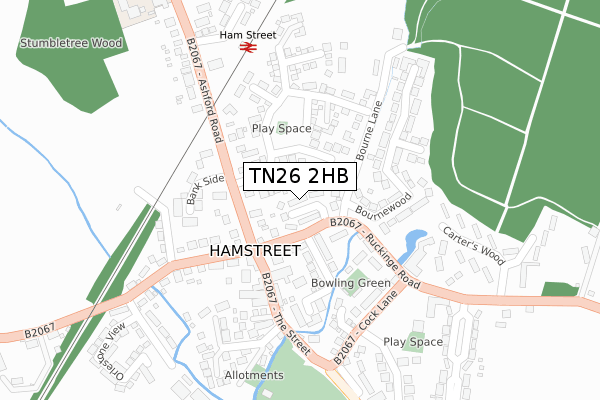 TN26 2HB map - large scale - OS Open Zoomstack (Ordnance Survey)