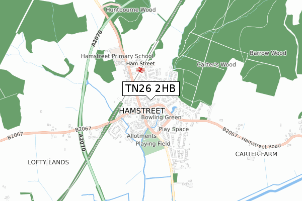 TN26 2HB map - small scale - OS Open Zoomstack (Ordnance Survey)