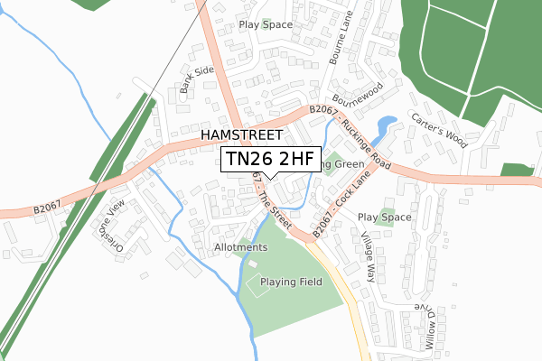 TN26 2HF map - large scale - OS Open Zoomstack (Ordnance Survey)