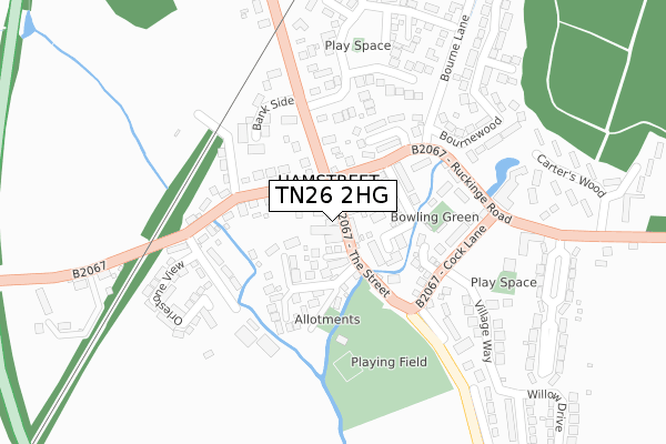 TN26 2HG map - large scale - OS Open Zoomstack (Ordnance Survey)