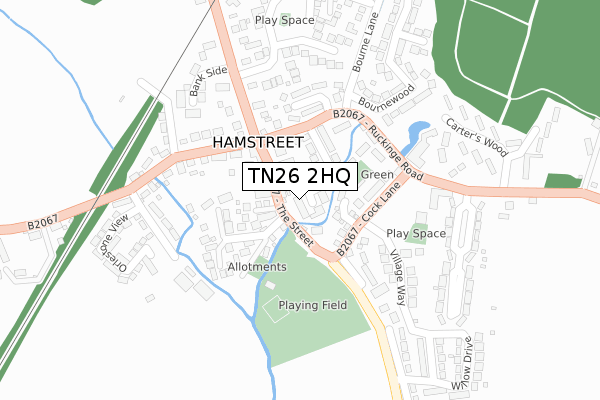 TN26 2HQ map - large scale - OS Open Zoomstack (Ordnance Survey)