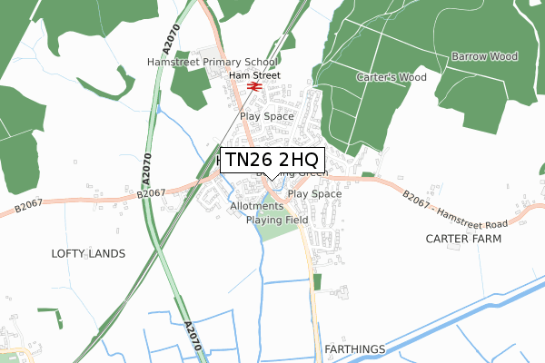 TN26 2HQ map - small scale - OS Open Zoomstack (Ordnance Survey)