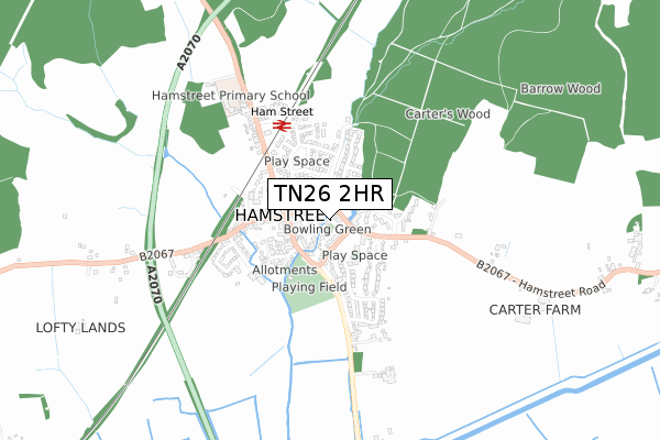 TN26 2HR map - small scale - OS Open Zoomstack (Ordnance Survey)