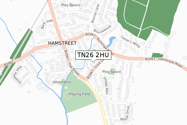 TN26 2HU map - large scale - OS Open Zoomstack (Ordnance Survey)