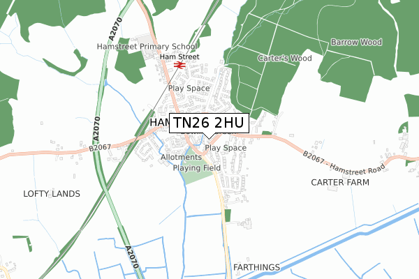 TN26 2HU map - small scale - OS Open Zoomstack (Ordnance Survey)